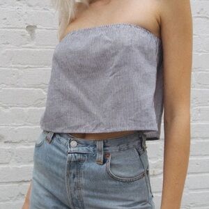 Brandy Melville Cassidy Striped Loose Linen Tube Top